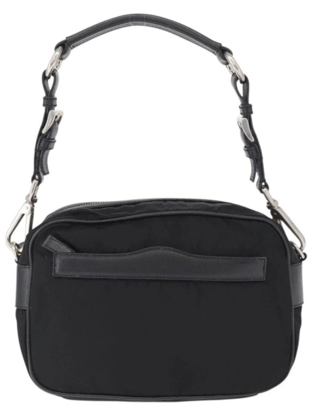 PRADA Shoulder Bag Nylon Black Silver